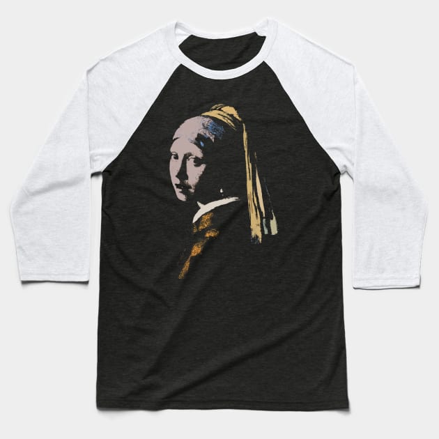 Girl with a pearl earring Baseball T-Shirt by Paskwaleeno